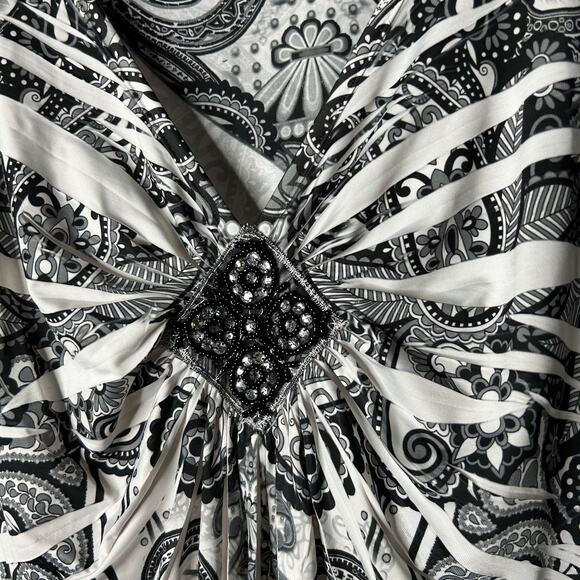 Apt 9 Womens Y2K Fairy Grunge Rhinestone Babydoll Top Size 1X White Flowy Artsy - Picture 3 of 9